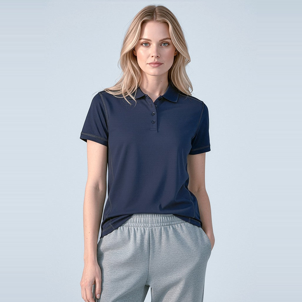 Biz Dart Womens Short Sleeve Polo P419LS, worn by model