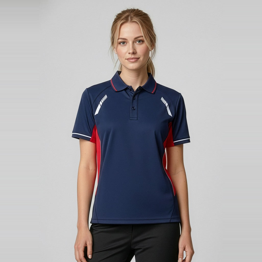 Biz Renegade Womens Short Sleeve Polo P700LS, worn by model