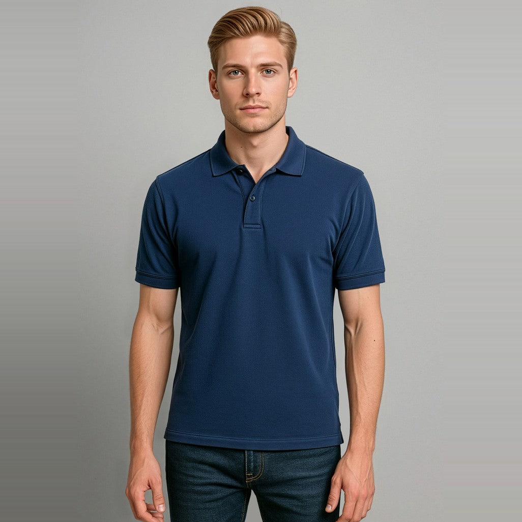 Biz Oceana Mens Short Sleeve Polo P9000, worn by model