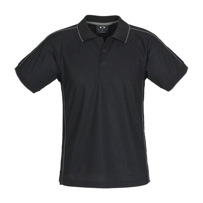 Biz Mens Resort Polo P9900 in Black/Charcoal