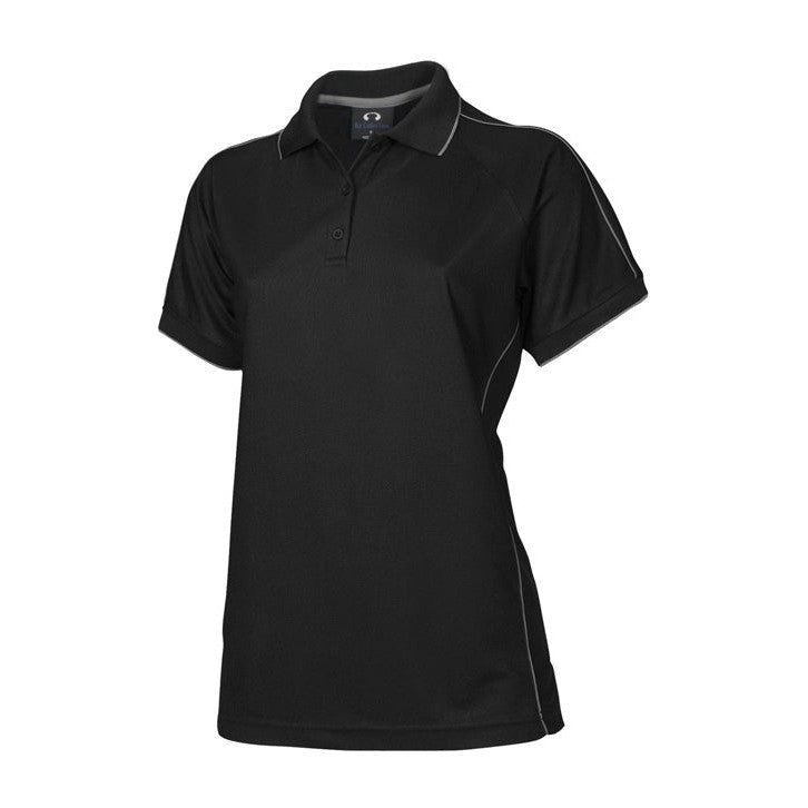 Biz Womens Resort Polo P9925 in Black/Charcoal