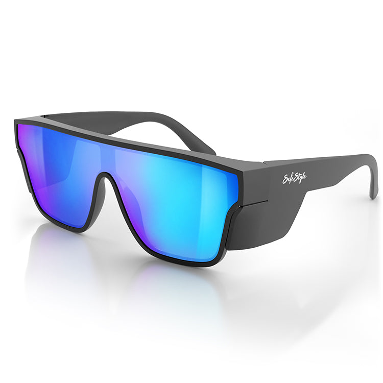 Safe Style Primes Matte Black Frame Reflectors Blue Lens PMBBT100