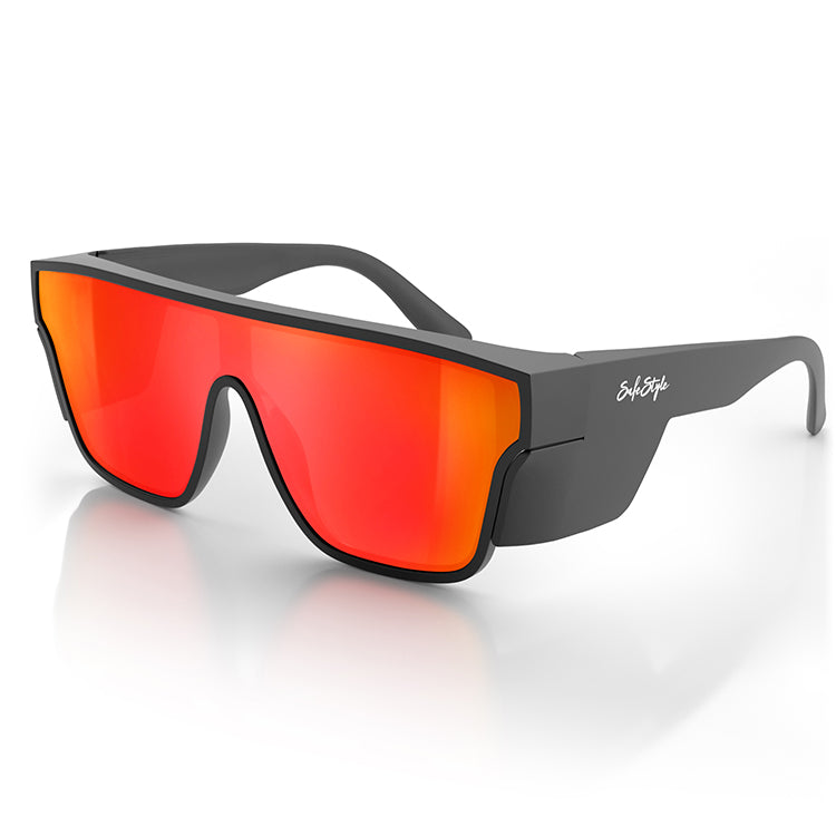 Safe Style Primes Matte Black Frame Reflectors Red Lens PMBRT100
