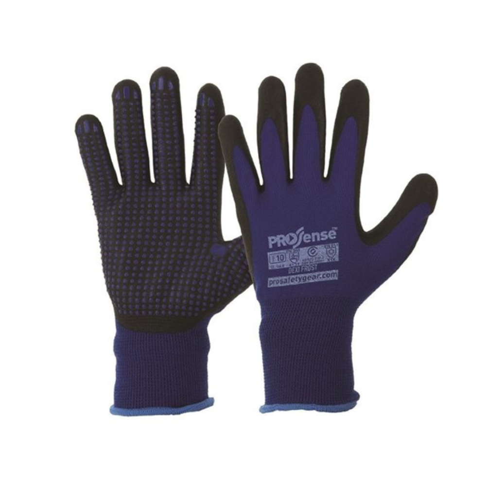 PRO Choice Prosense Dexi-Frost Nitrile Dip with Dots on Winter Liner Gloves (12 pairs per pack)
