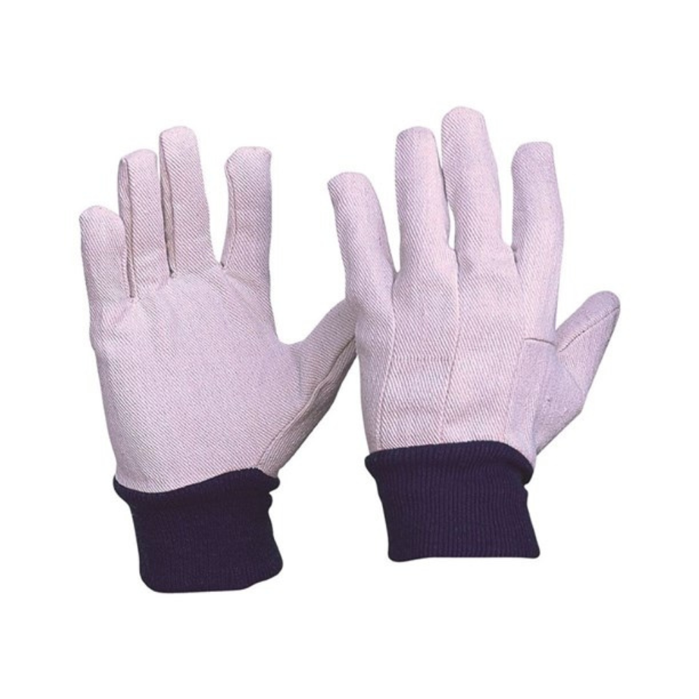 PRO Choice Cotton Drill Blue Knit Wrist Gloves (12 pairs per pack)