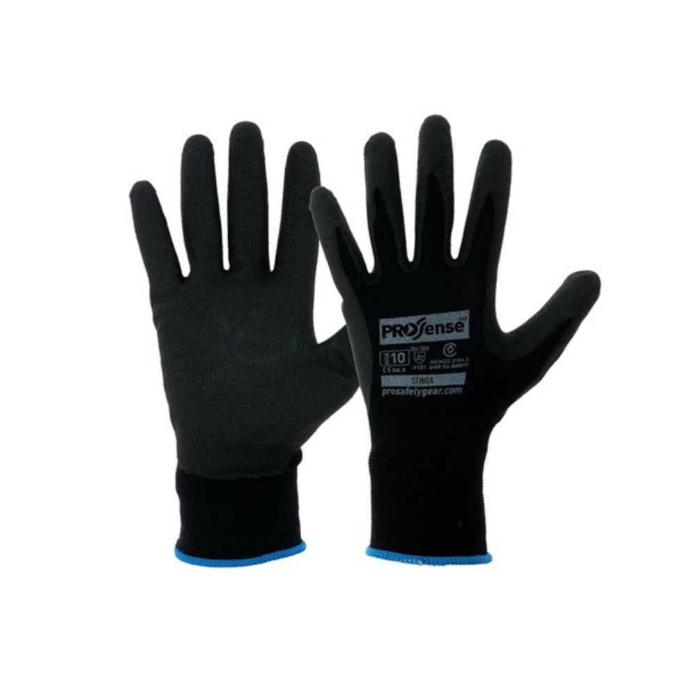 PRO Choice Prosense Stinga - Black PVC Foam on Nylon Liner Gloves (12 pairs per pack)