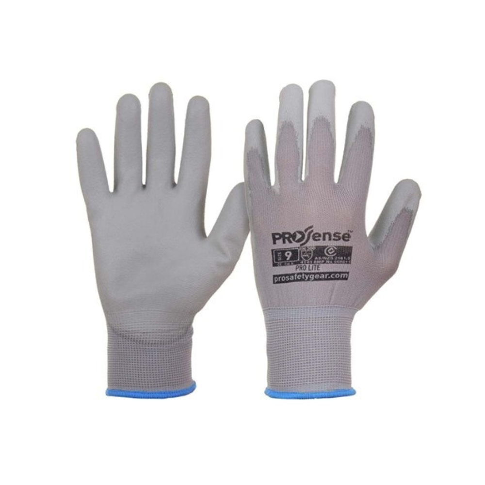 PRO Choice Prosense Prolite - Grey PU on Nylon Liner Gloves (12 pairs per pack)