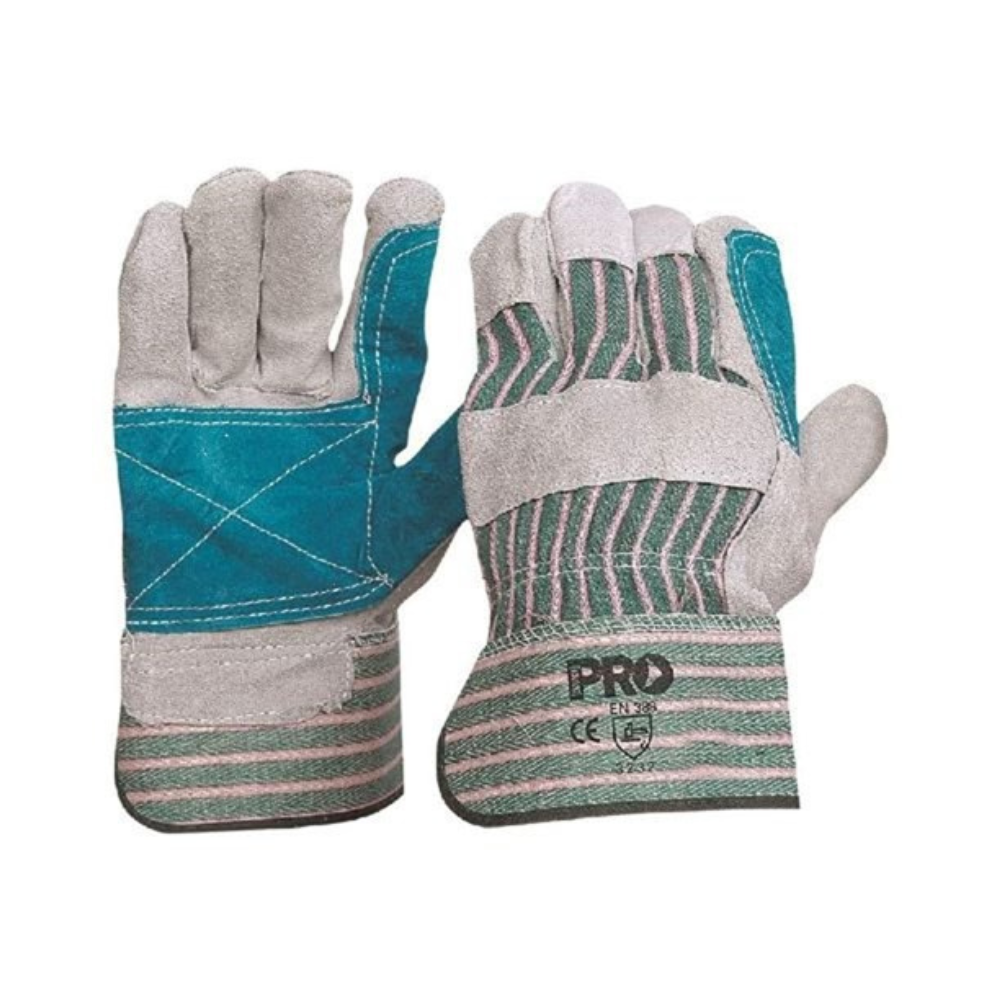 PRO Choice Striped Cotton/Leather Gloves (12 pairs per pack)