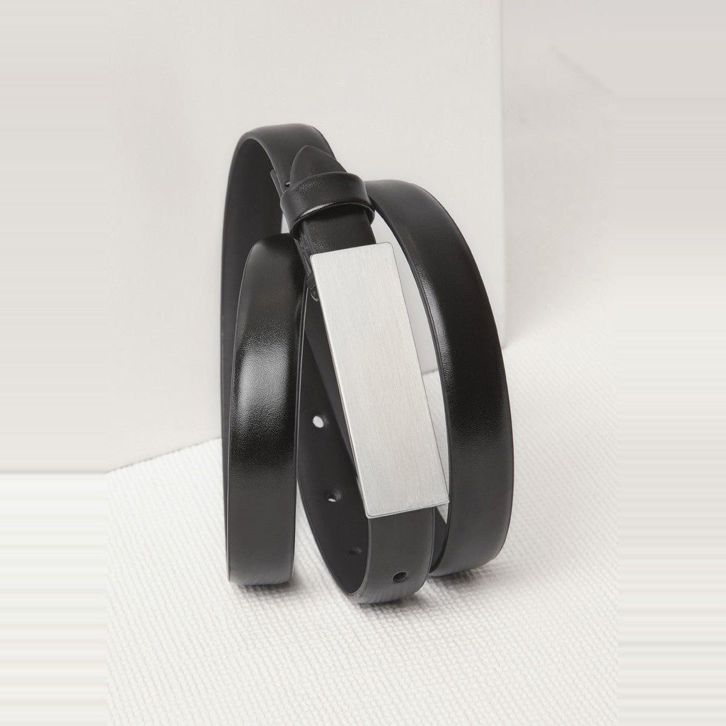 Biz Corporates Leather Womens Belt RA972L in Black, worn by model