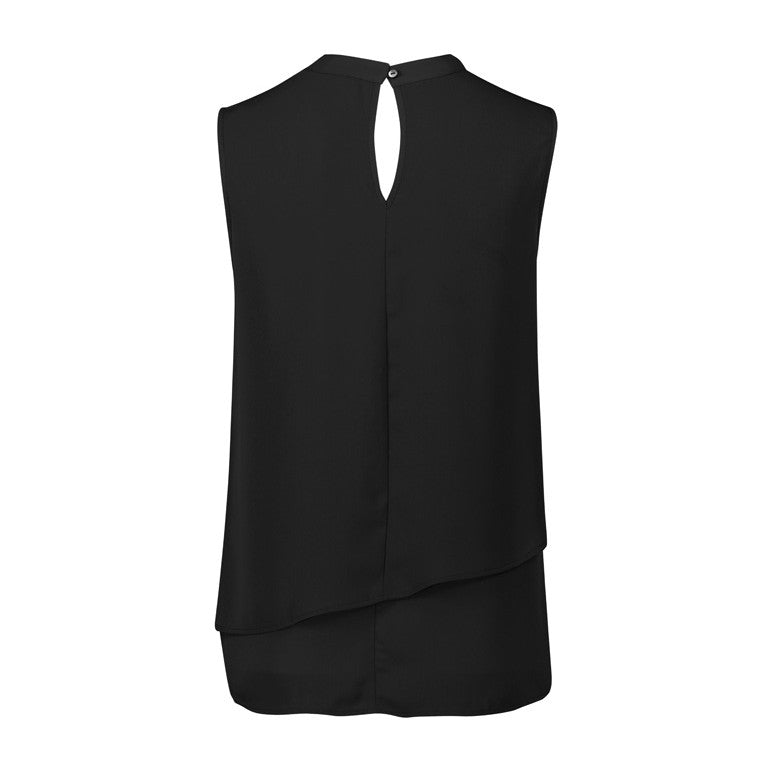 Biz Corporates Seville Womens Sleeveless Layered Blouse RB260LN in Black, view 2