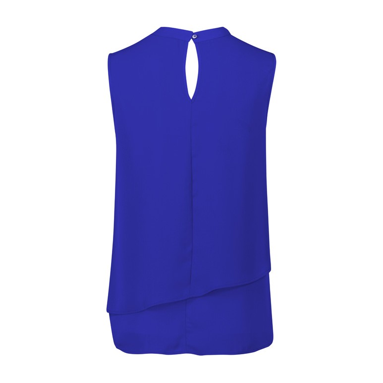 Biz Corporates Seville Womens Sleeveless Layered Blouse RB260LN in Cobalt, view 2