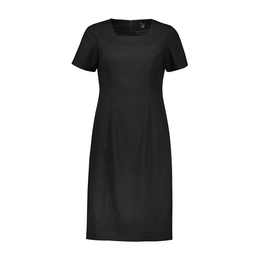 Biz Corporates Renew Womens Short Sleeve Dress RD409L in Pencil Black
