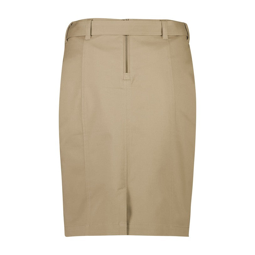 Biz Corporates Traveller Womens Mid Waist Stretch Chino Skirt RGS264L in Desert, view 4
