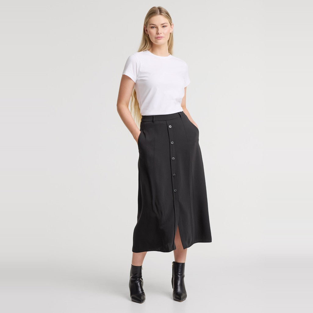 Biz Corporates Sammy Womens Skirt RGS2670L in Black, worn by model