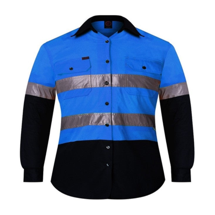 Ritemate Kids 2 Tone Open Front Shirt with Tape