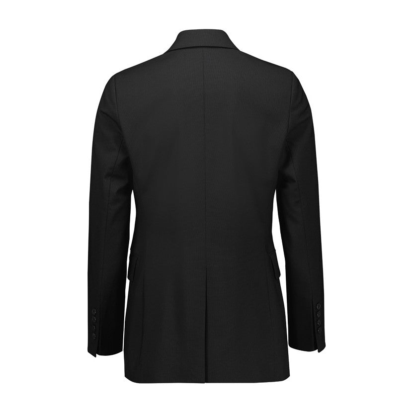 Biz Corporates Renew Womens Double Breasted Longline Jacket RJ400L in Pencil Black, view 2
