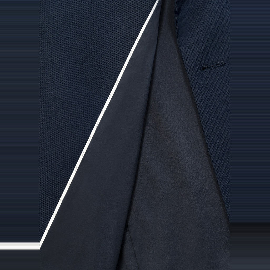 Biz Corporates Renew Mens City Fit Jacket RJ401M in Navy Dusk, worn by model, view 5