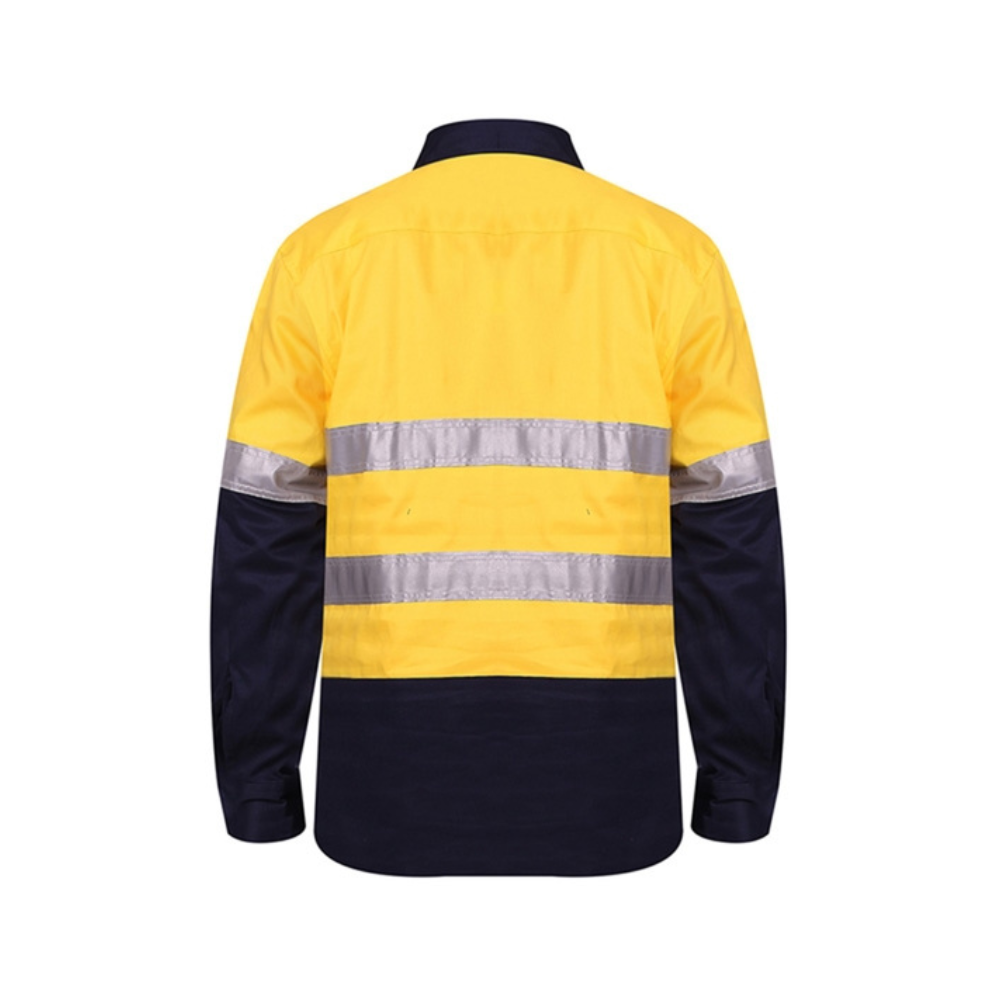 Ritemate Closed Front Long Sleeve Shirt 2 Tone 50mm Reflective Tape