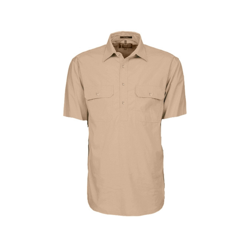 Ritemate Mens Pilbara Closed Front Short Sleeve Shirt RM200CFS - Clay