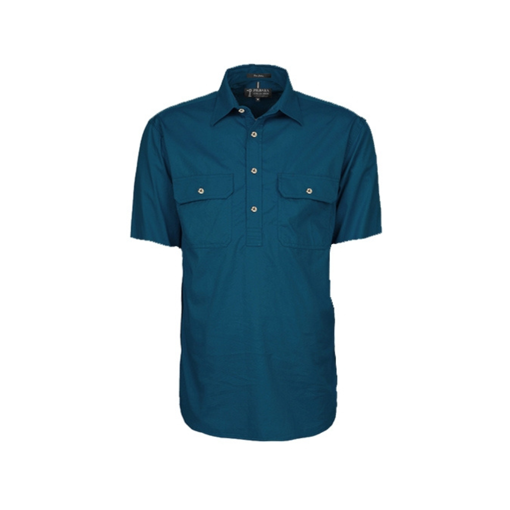 Ritemate Mens Pilbara Closed Front Short Sleeve Shirt RM200CFS - Diesel