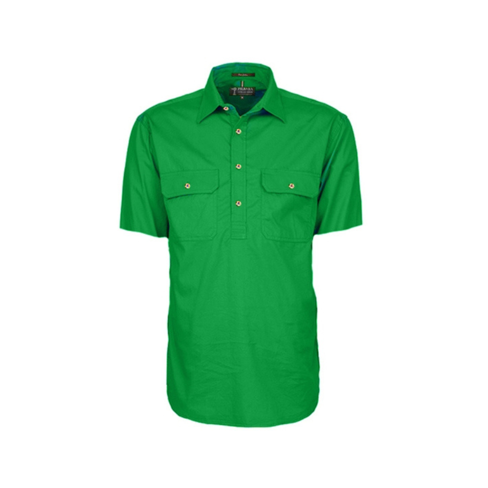 Ritemate Mens Pilbara Closed Front Short Sleeve Shirt RM200CFS - Emerald