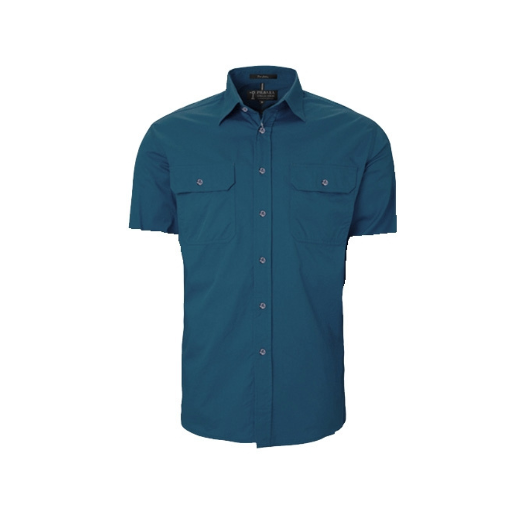 Ritemate Mens Pilbara Open Front Short Sleeve Shirt RM500BTS - Diesel