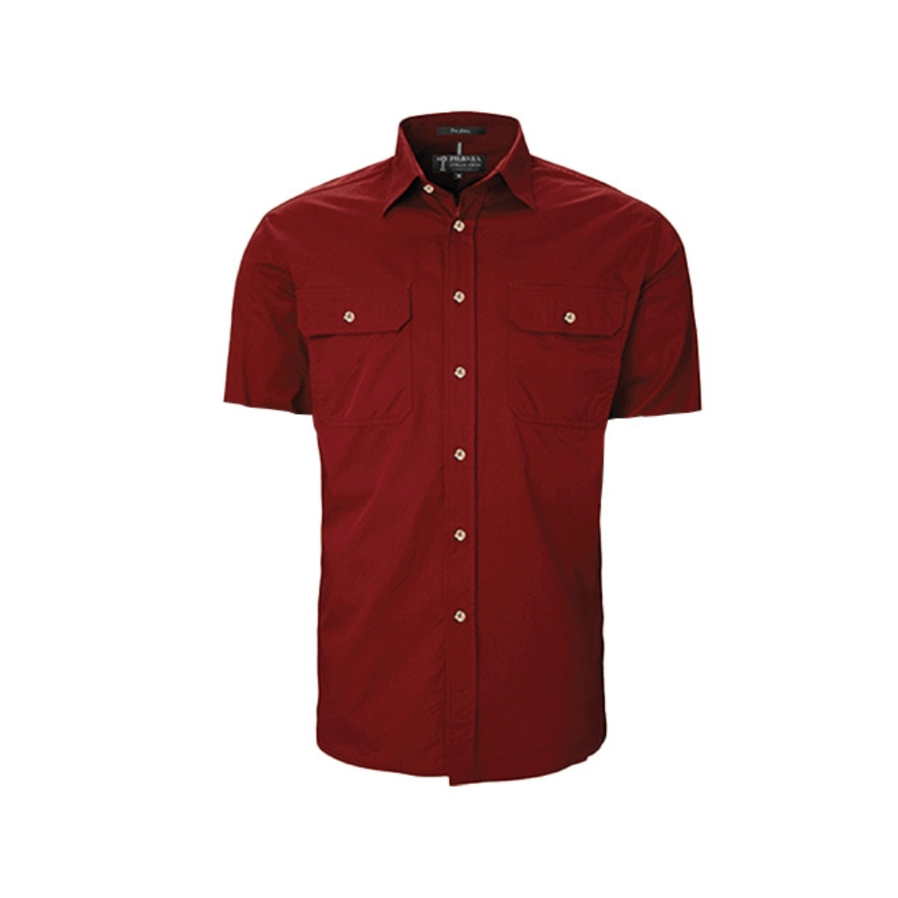 Ritemate Mens Pilbara Open Front Short Sleeve Shirt RM500BTS - Ochre