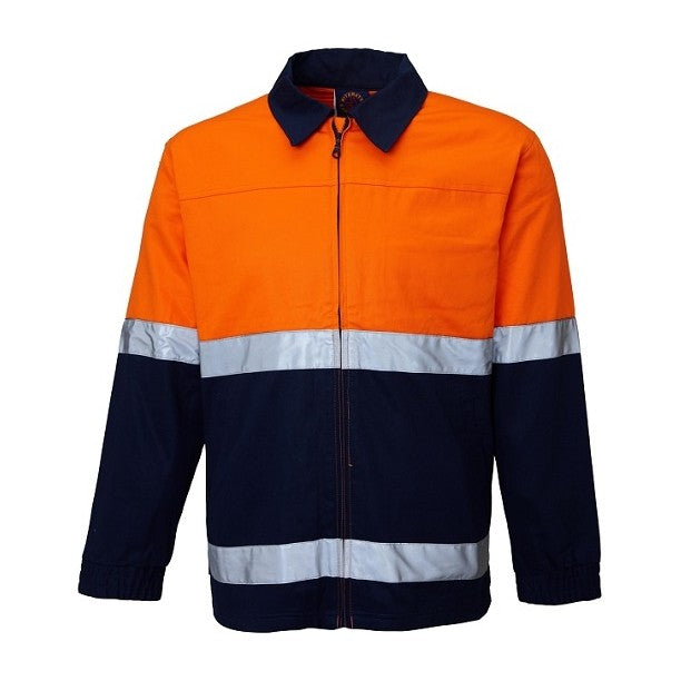Ritemate Drill Jacket 50MM Reflective Tape RM5071R in Orange/Navy
