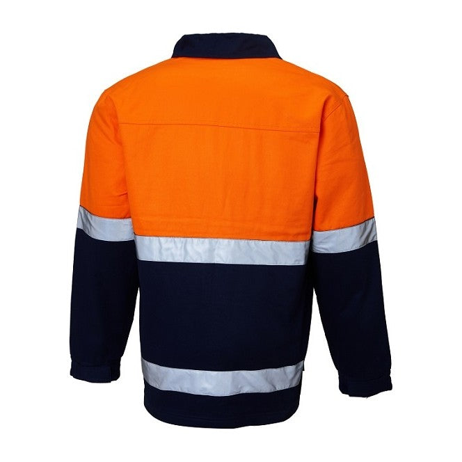 Ritemate Drill Jacket 50MM Reflective Tape RM5071R in Orange/Navy, back view
