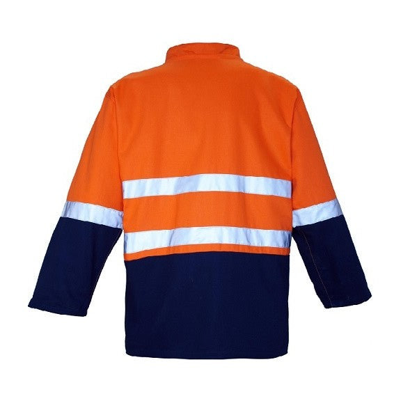 Ritemate 4 in 1 Two Tone Jacket 50MM Reflective Tape RM73N1R in Orange/Navy, back view