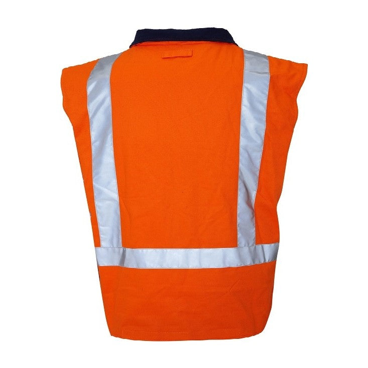 Ritemate Reversible Vest 50MM Reflective Tape RM7654R in Orange/Navy, back view