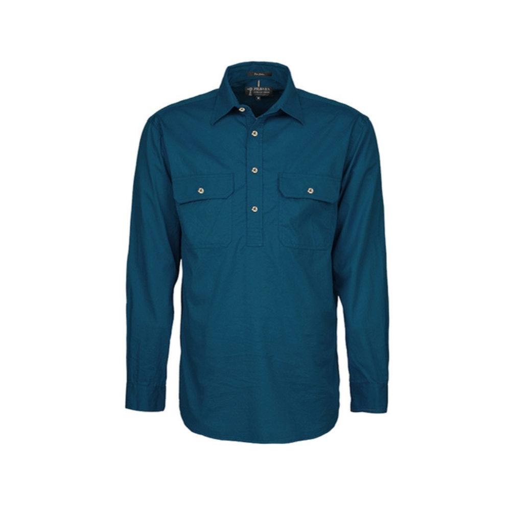 Ritemate Mens Pilbara Heavy Weight Closed Front Long Sleeve Shirt RM800CF - Diesel