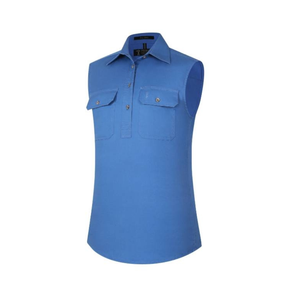 Ritemate Womens Pilbara Closed Front Sleeveless Shirt RM900CF - Lavender
