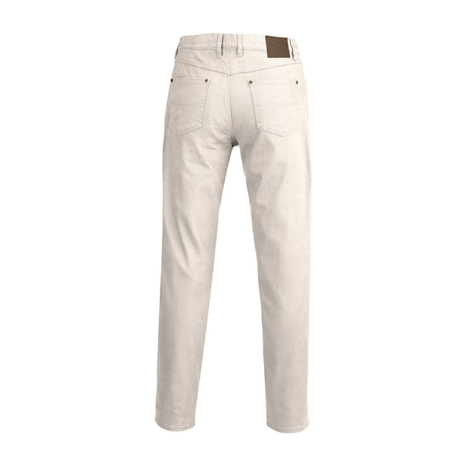 Pilbara Mens Cotton Stretch Jean RMPC014 in Bone, back view
