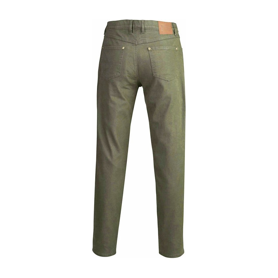 Pilbara Mens Cotton Stretch Jean RMPC014 in Seagrass, back view