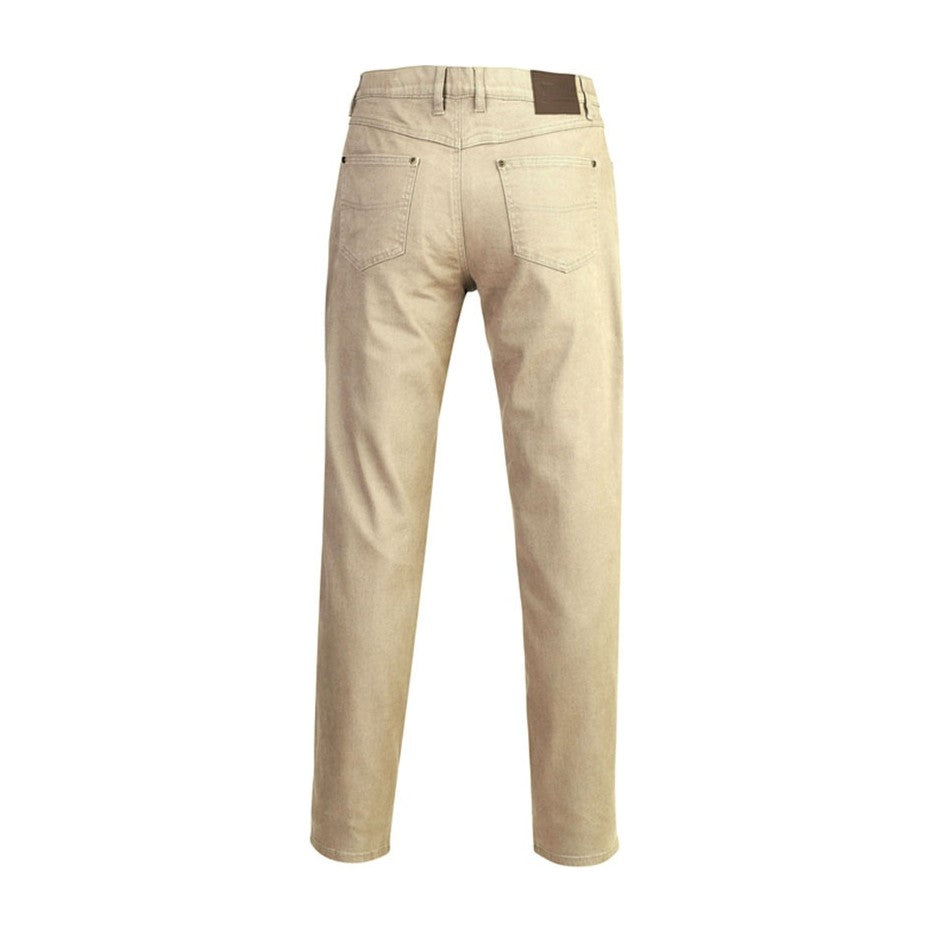 Pilbara Mens Cotton Stretch Jean RMPC014 in Wheat, back view