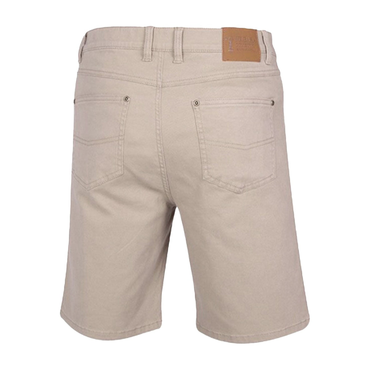 Pilbara Mens Cotton Stretch Jean Shorts RMPC033 in Cement, back view