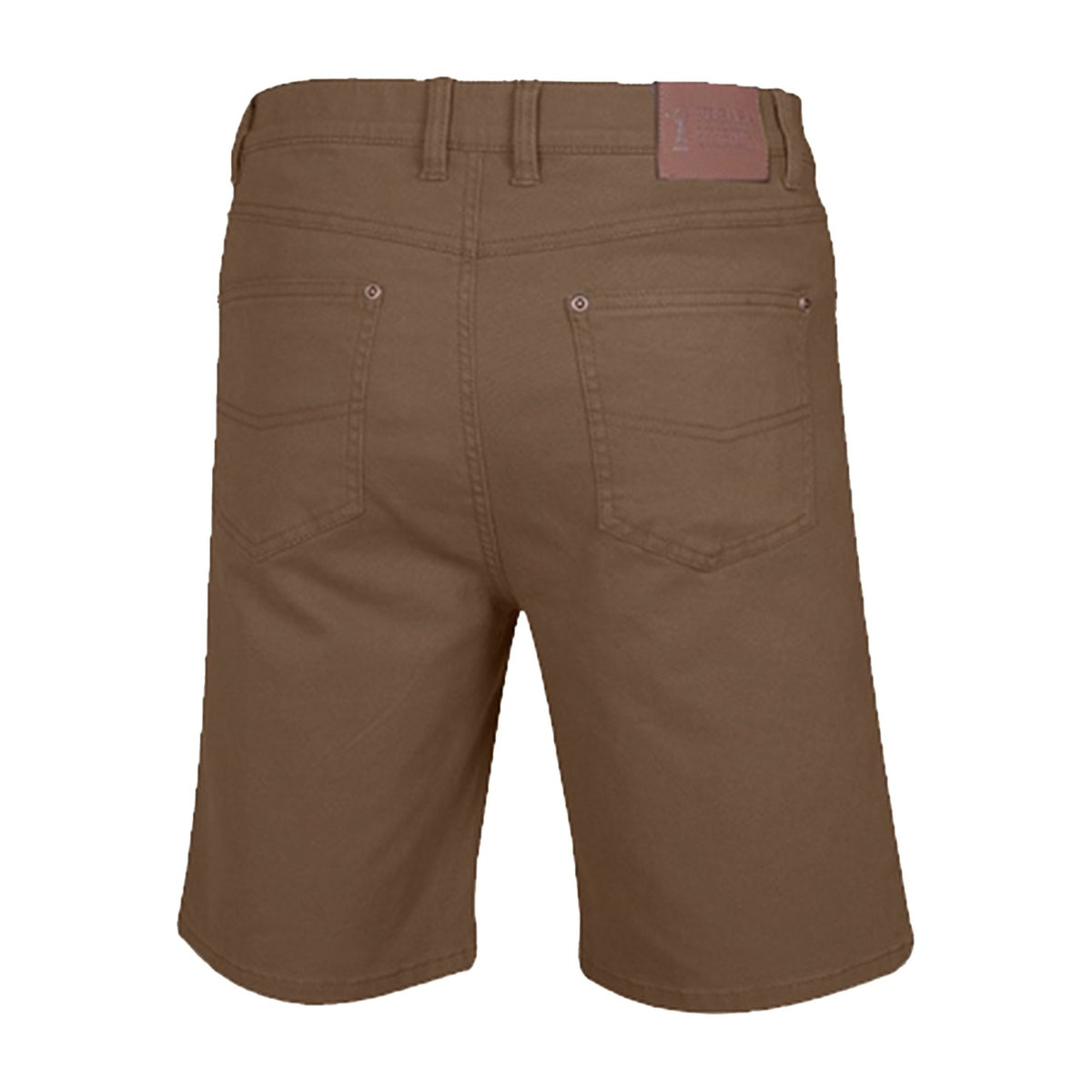 Pilbara Mens Cotton Stretch Jean Shorts RMPC033 in Whisky, back view