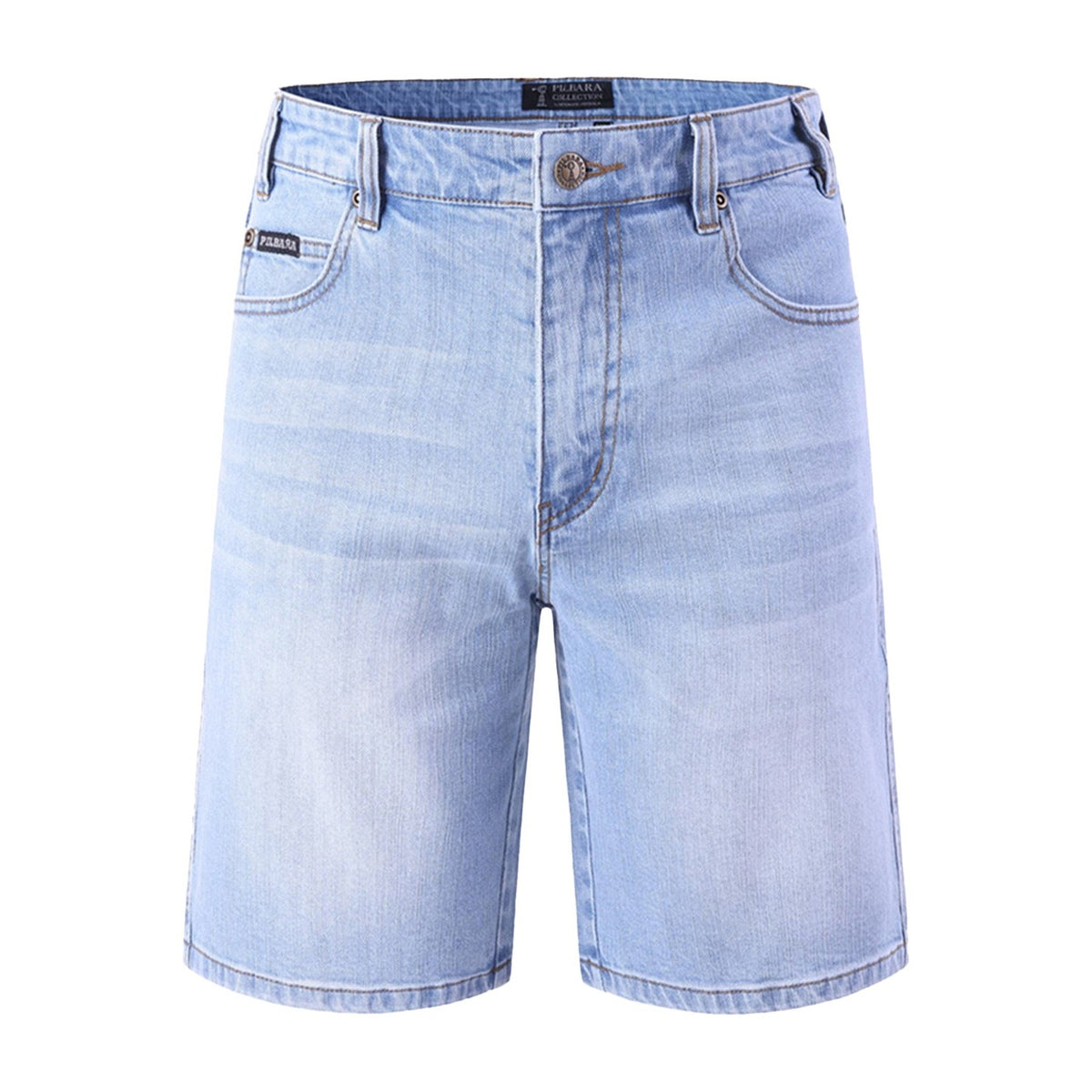 Pilbara Mens Stretch Denim Jean Shorts RMPC034 in Acid Wash