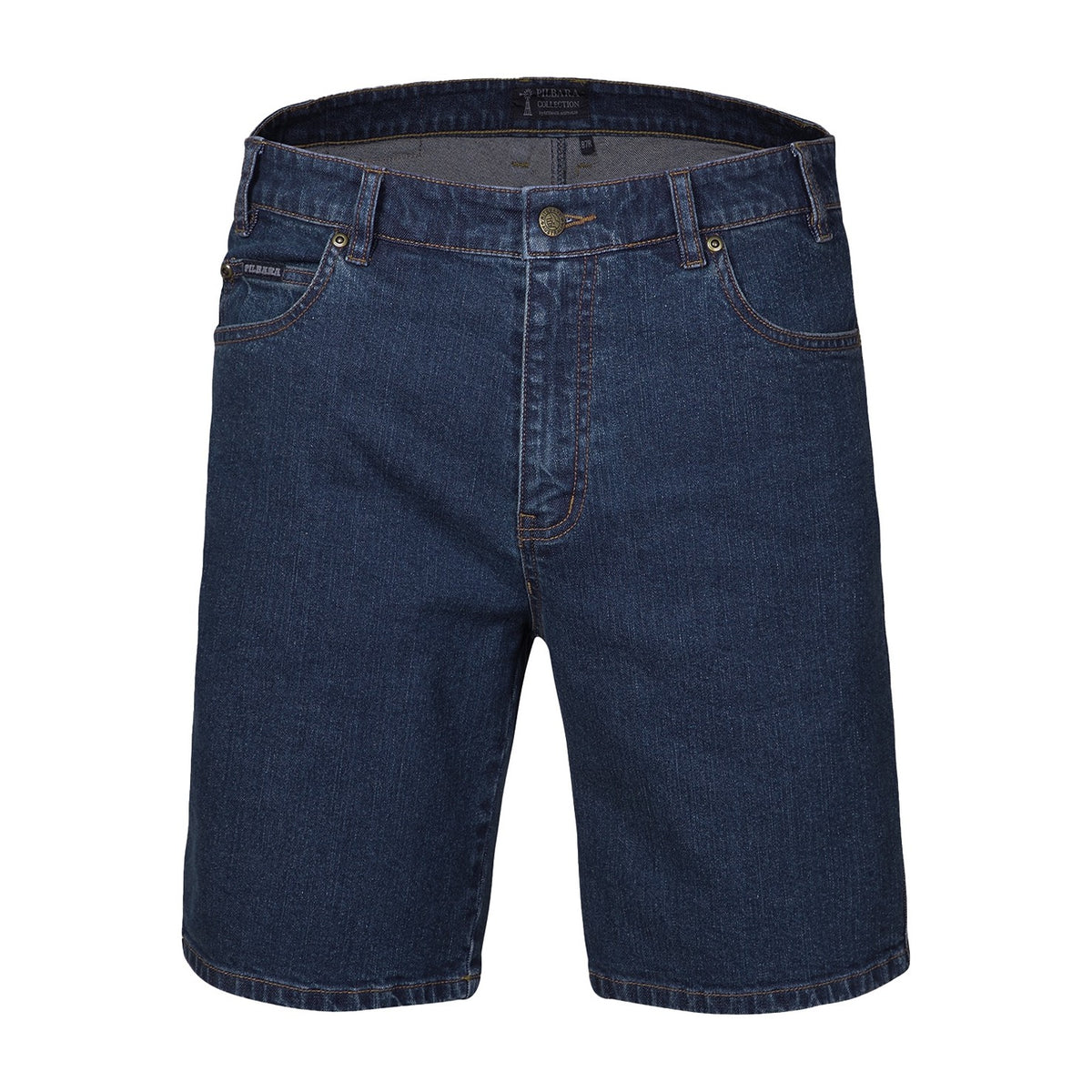 Pilbara Mens Stretch Denim Jean Shorts RMPC034 in Blue