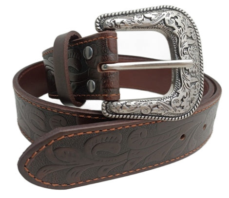 Ritemate Pilbara Western Dress Buckle Tooled Leather Belt
