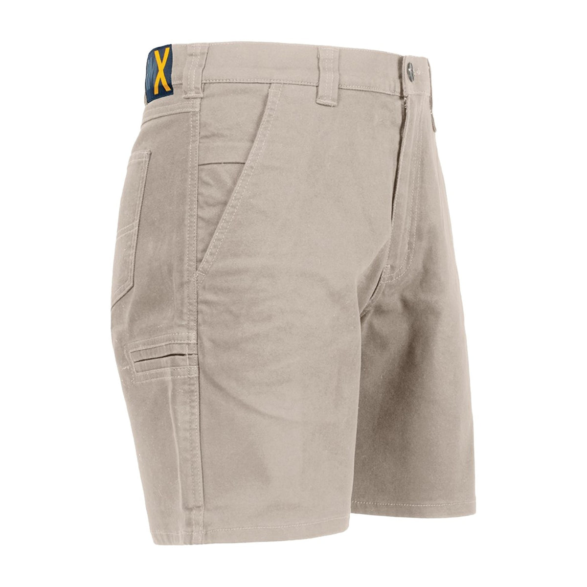 RMX Flexible Fit Short Leg Utility Shorts RMX008S in Tan, back view