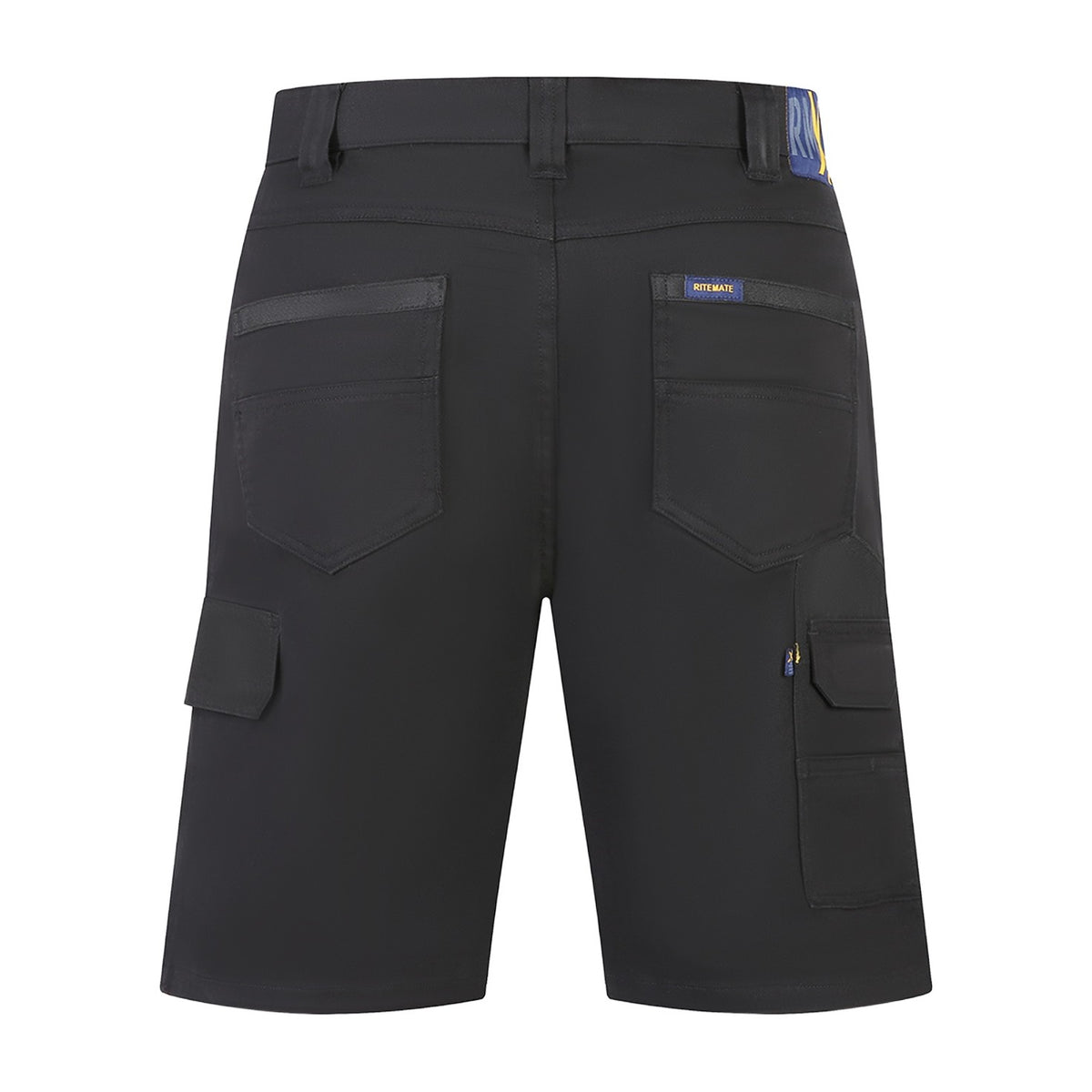 RMX Flexible Fit L/W Mid Leg Tactical Shorts RMX011S in Black, back view