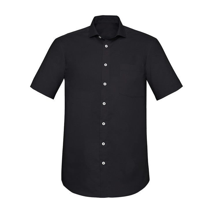 Biz Corporates Charlie Mens Classic Fit Short Sleeve Shirt RS968MS in Black