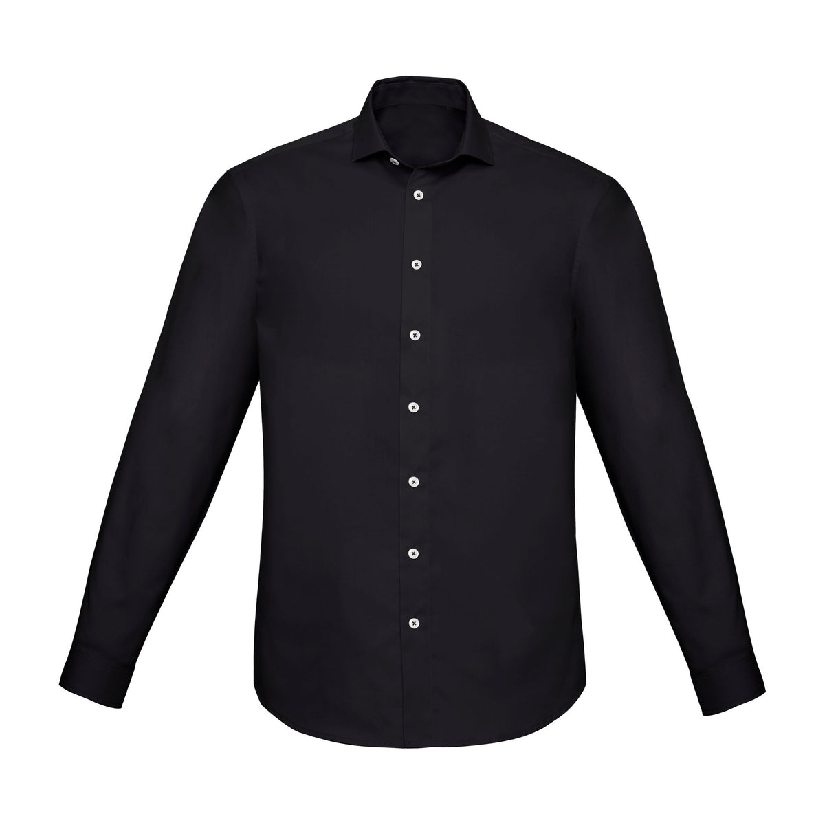Biz Corporates Charlie Mens Slim Fit Long Sleeve Shirt RS969ML in Black