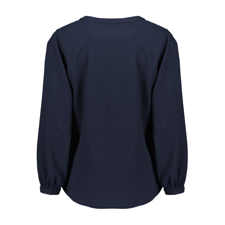 Biz Corporates Ruché Womens Long Sleeve Shirt RU568LL in Navy, view 2
