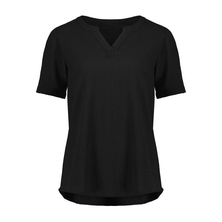 Biz Corporates Ruché Womens Short Sleeve Shirt RU568LS in Black
