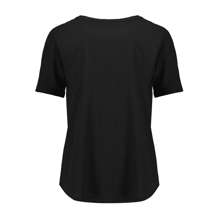 Biz Corporates Ruché Womens Short Sleeve Shirt RU568LS in Black, view 2