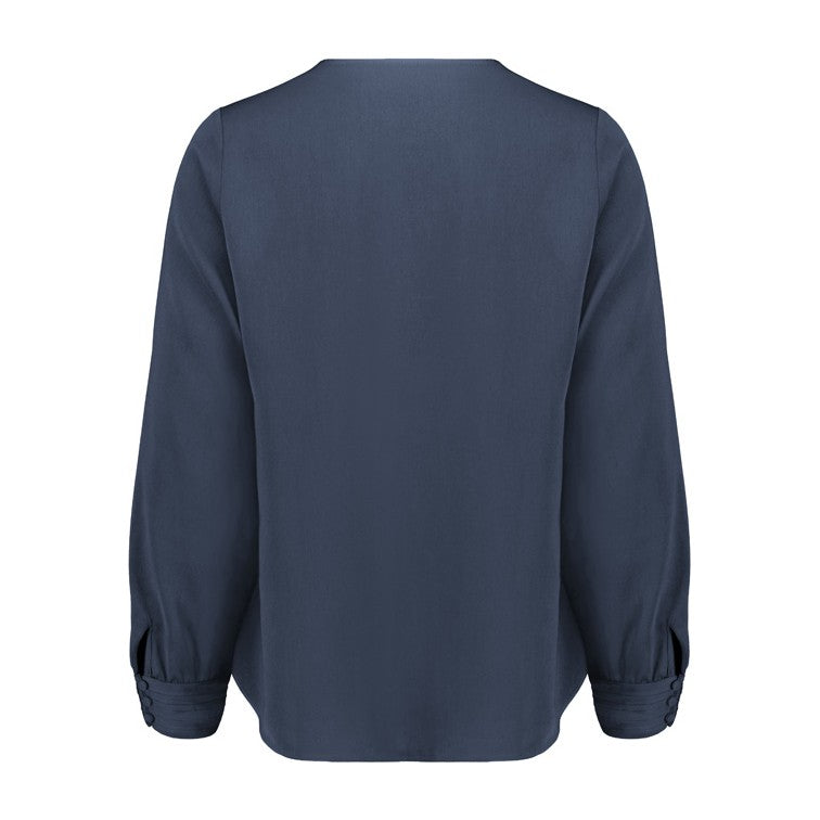 Biz Corporates Evelyn Womens Long Sleeve Blouse RU569LL in Mineral Blue, view 2
