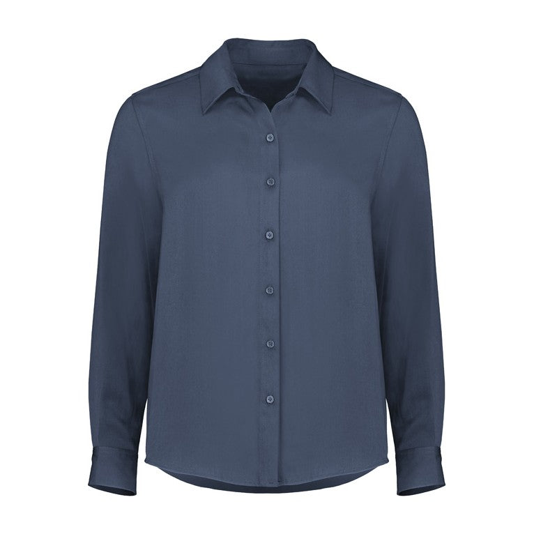 Biz Corporates Evelyn Womens Long Sleeve Shirt RU570LL in Mineral Blue